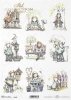 akwarelowe aniołki, anioł, ptaszek, ławeczka, miś, wiosna*watercolour angels, angel, bird, bench, bear, spring